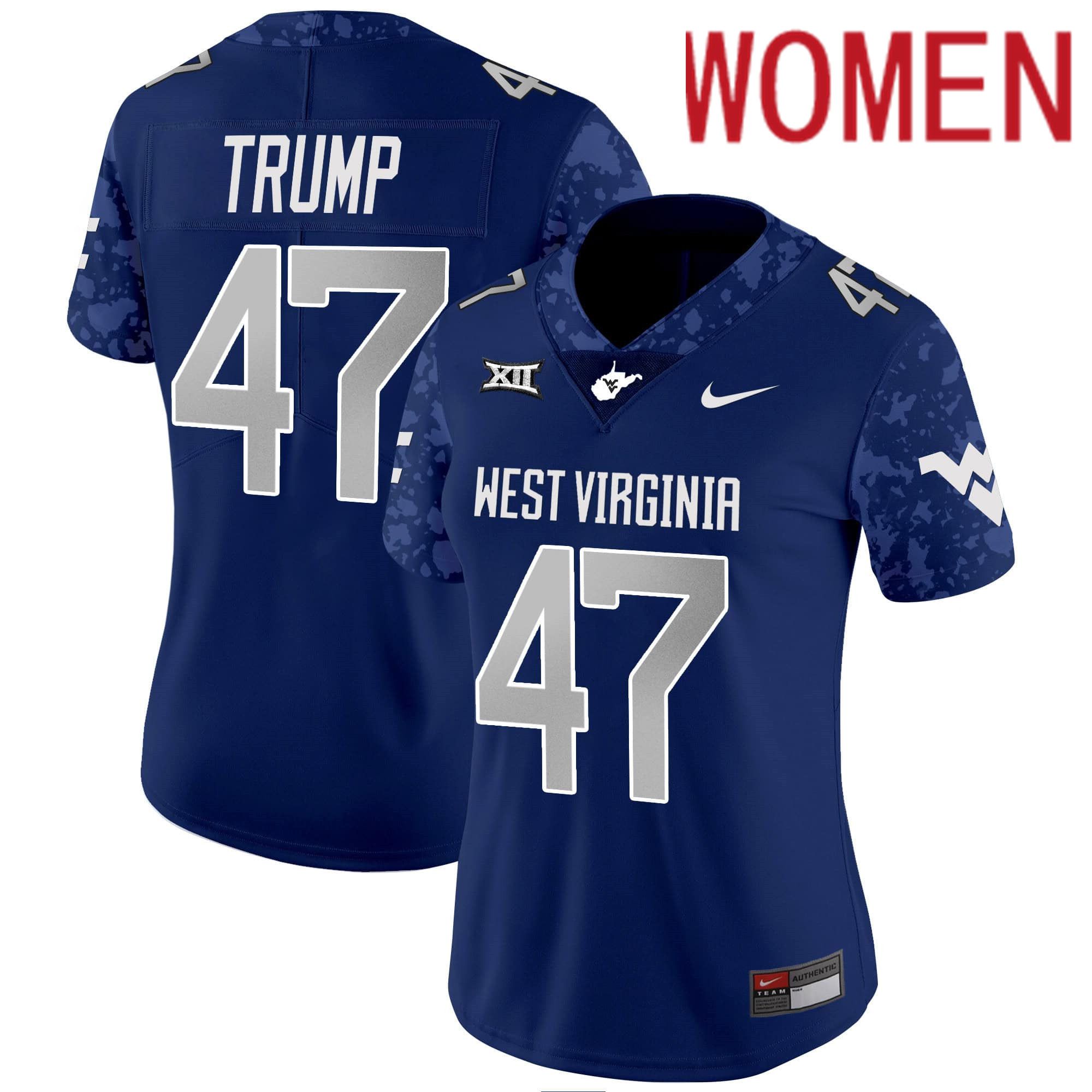 Women West Virginia Mountaineers #47 Trump Blue 2024 Nike Vapor Limited NCAA Jersey